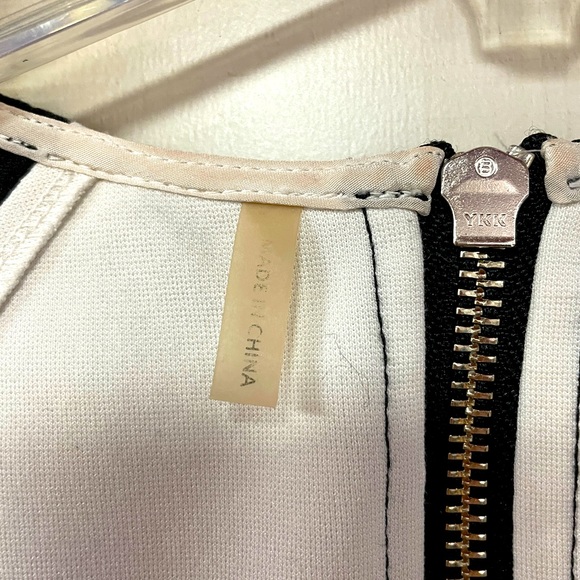 Rebecca Taylor Black And White V Neck Short Sleeve Dress, Sz 2 - Picture 6 of 7